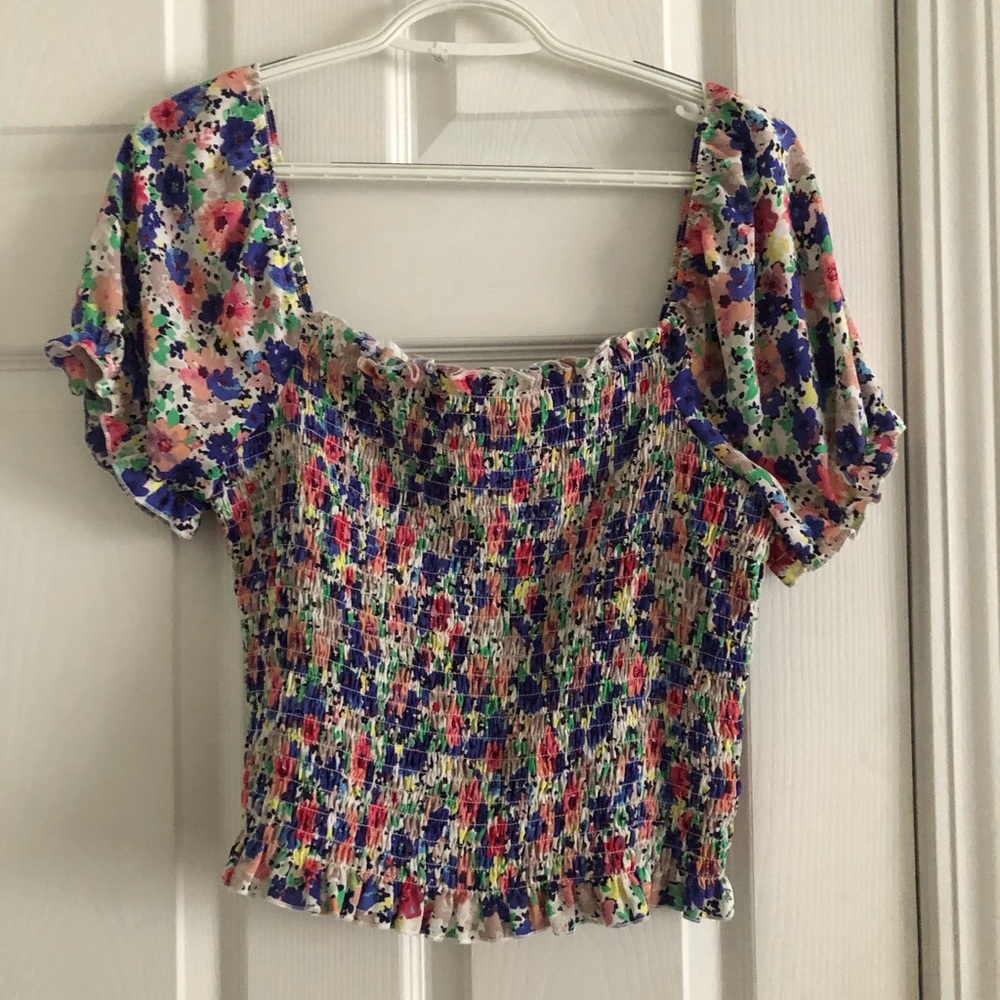 Floral scrunch top XL